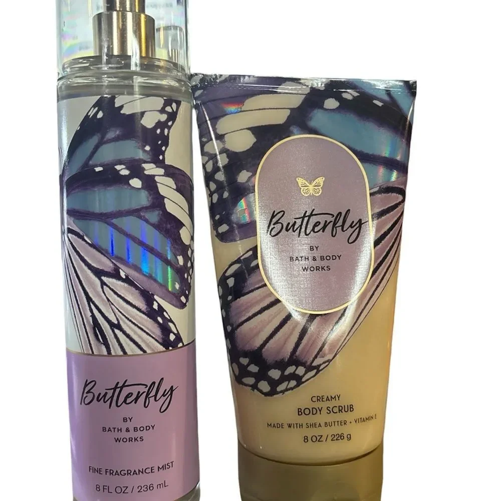 Bath & Body Works Butterfly Fragrance Mist & Creamy Body Scrub Set